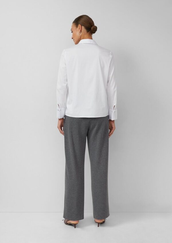 Popeline-Bluse mit Umschlag an den Manschetten