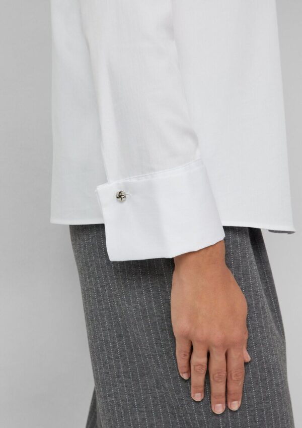 Popeline-Bluse mit Umschlag an den Manschetten