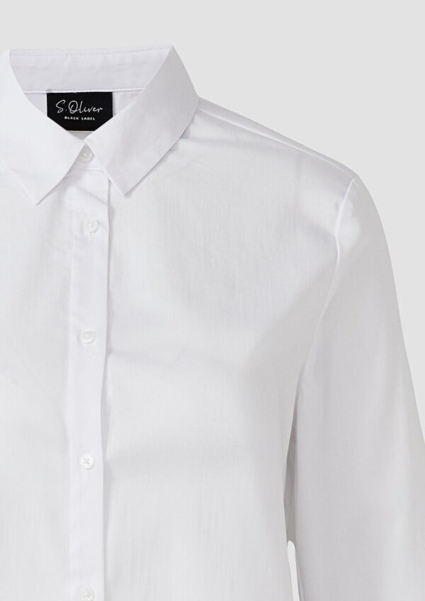 Popeline-Bluse mit Umschlag an den Manschetten