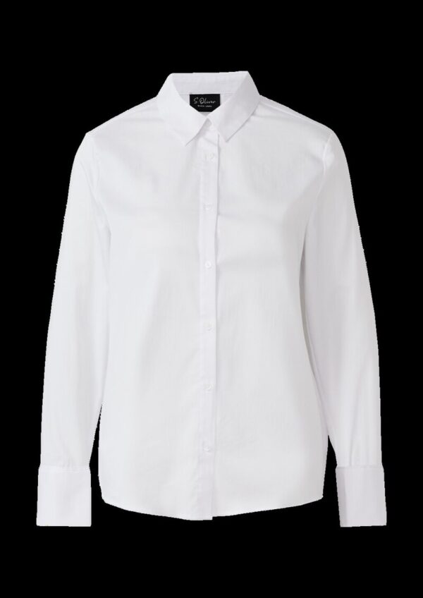 Popeline-Bluse mit Umschlag an den Manschetten