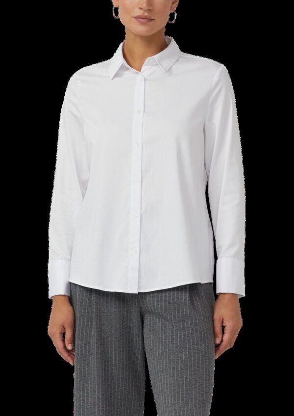 Popeline-Bluse mit Umschlag an den Manschetten