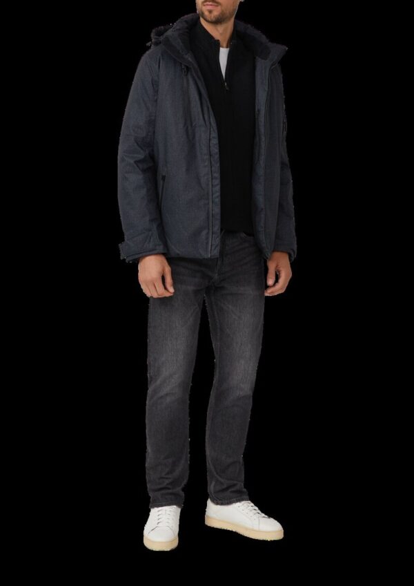 Wattierte Jacke mit Kapuze und Zip-Details