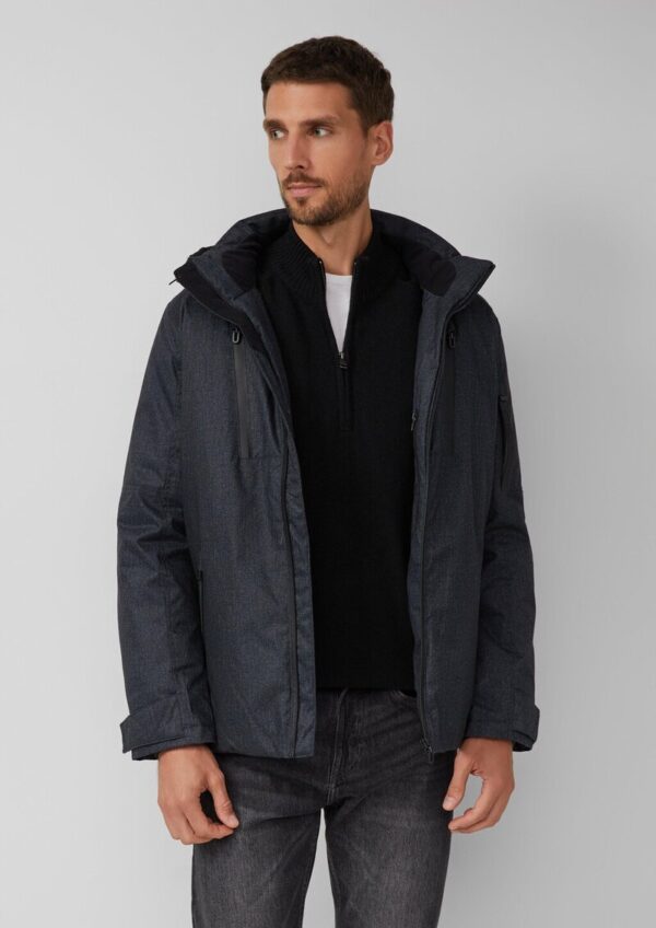 Wattierte Jacke mit Kapuze und Zip-Details