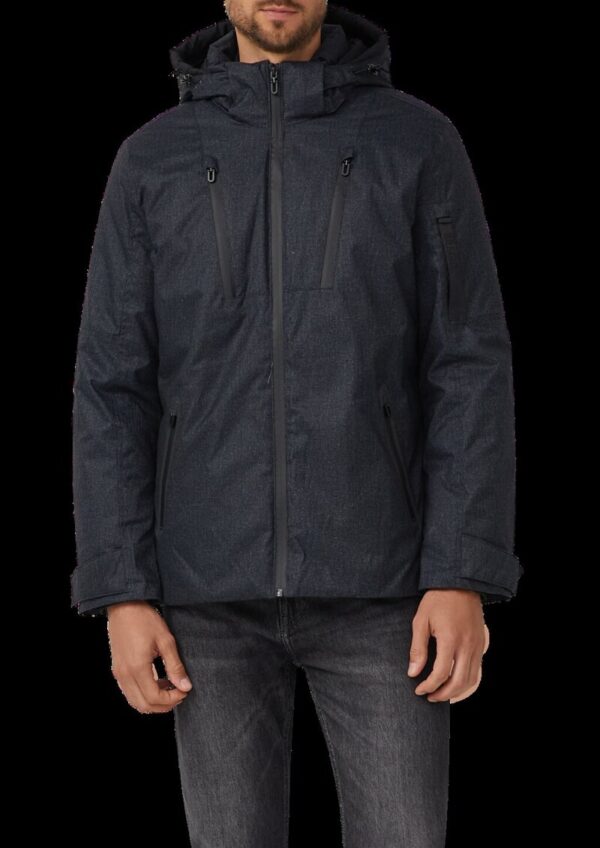 Wattierte Jacke mit Kapuze und Zip-Details