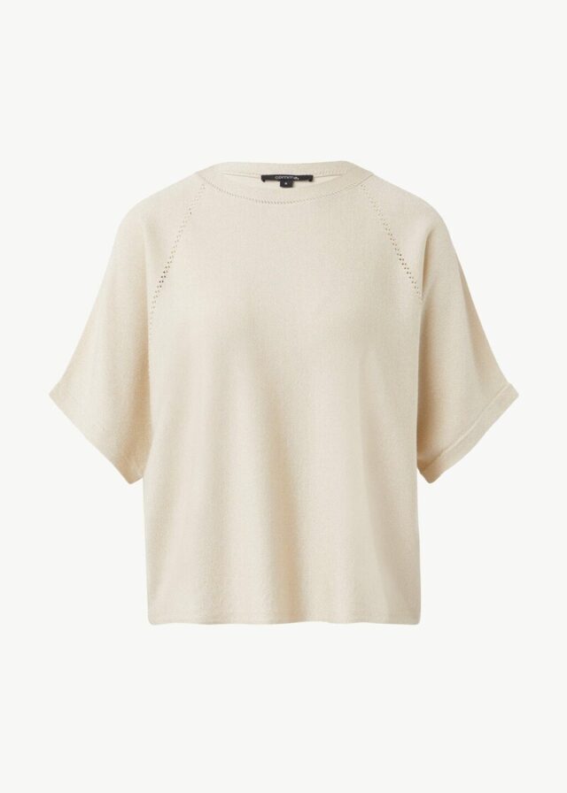 Strickpullover im Relaxed Fit mit kurzen Fledermausärmeln
