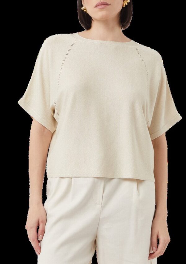 Strickpullover im Relaxed Fit mit kurzen Fledermausärmeln