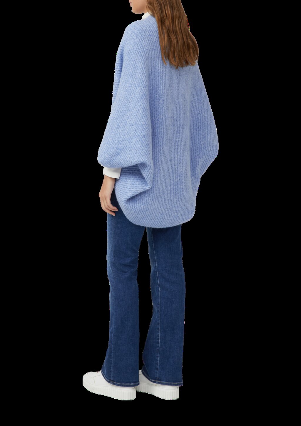 O-Shape-Poncho aus Wollmix