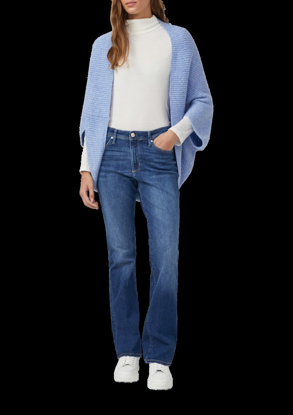 O-Shape-Poncho aus Wollmix