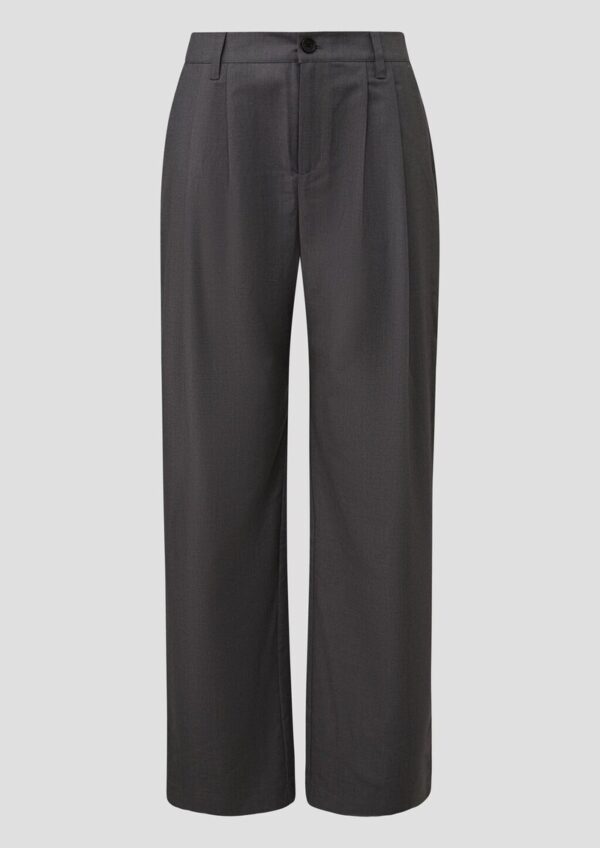 Melierte Wide-Leg-Hose mit Bundfalte