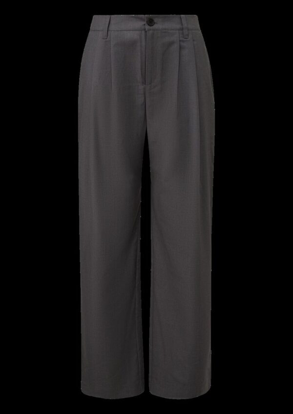 Melierte Wide-Leg-Hose mit Bundfalte