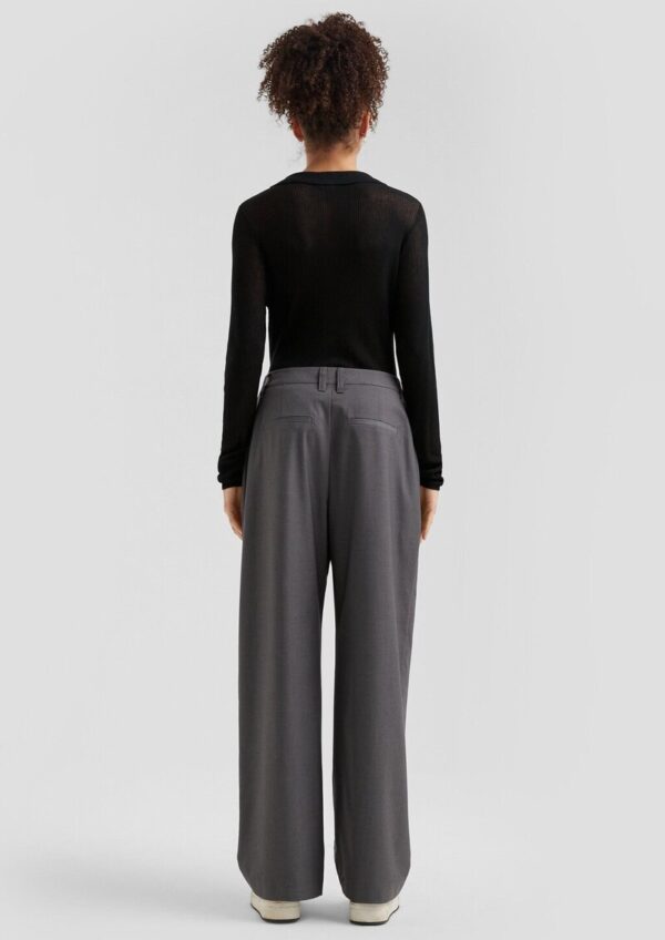 Melierte Wide-Leg-Hose mit Bundfalte