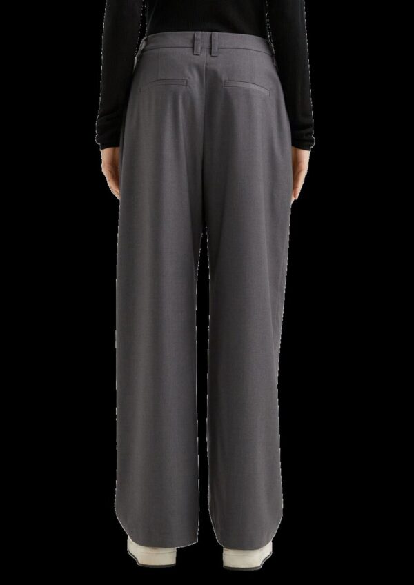 Melierte Wide-Leg-Hose mit Bundfalte