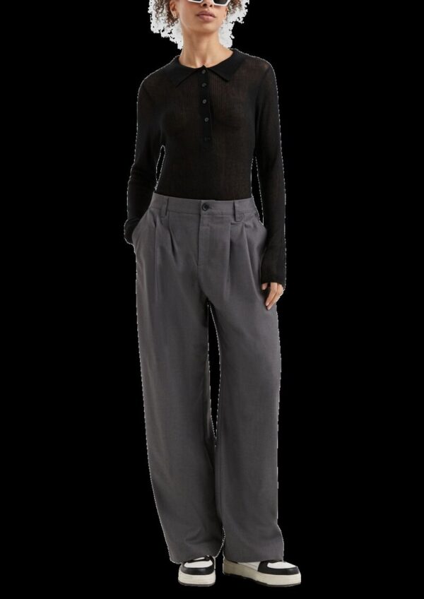 Melierte Wide-Leg-Hose mit Bundfalte