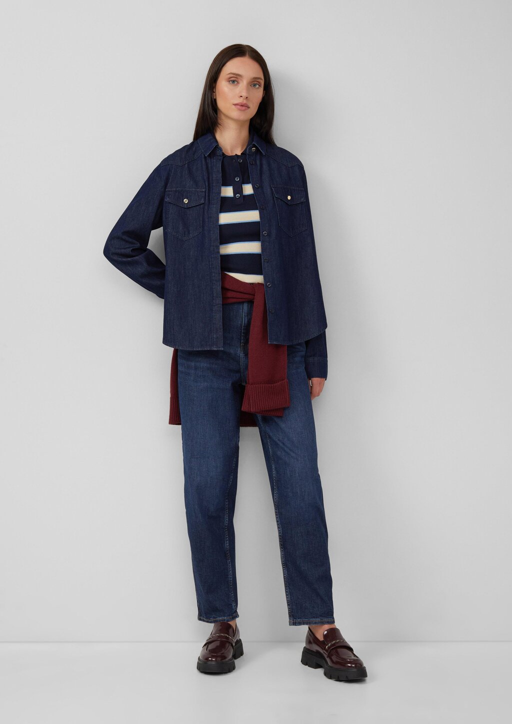 Ankle Jeans / Regular Fit / High Rise / Barrel Leg / 360° Denim