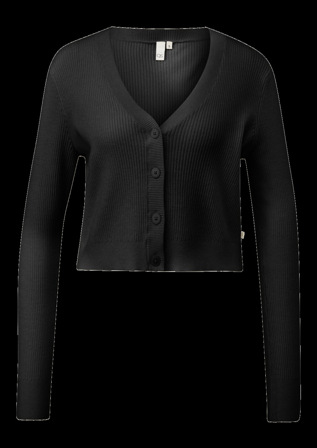 Verkürzte Strickjacke mit Rippstruktur