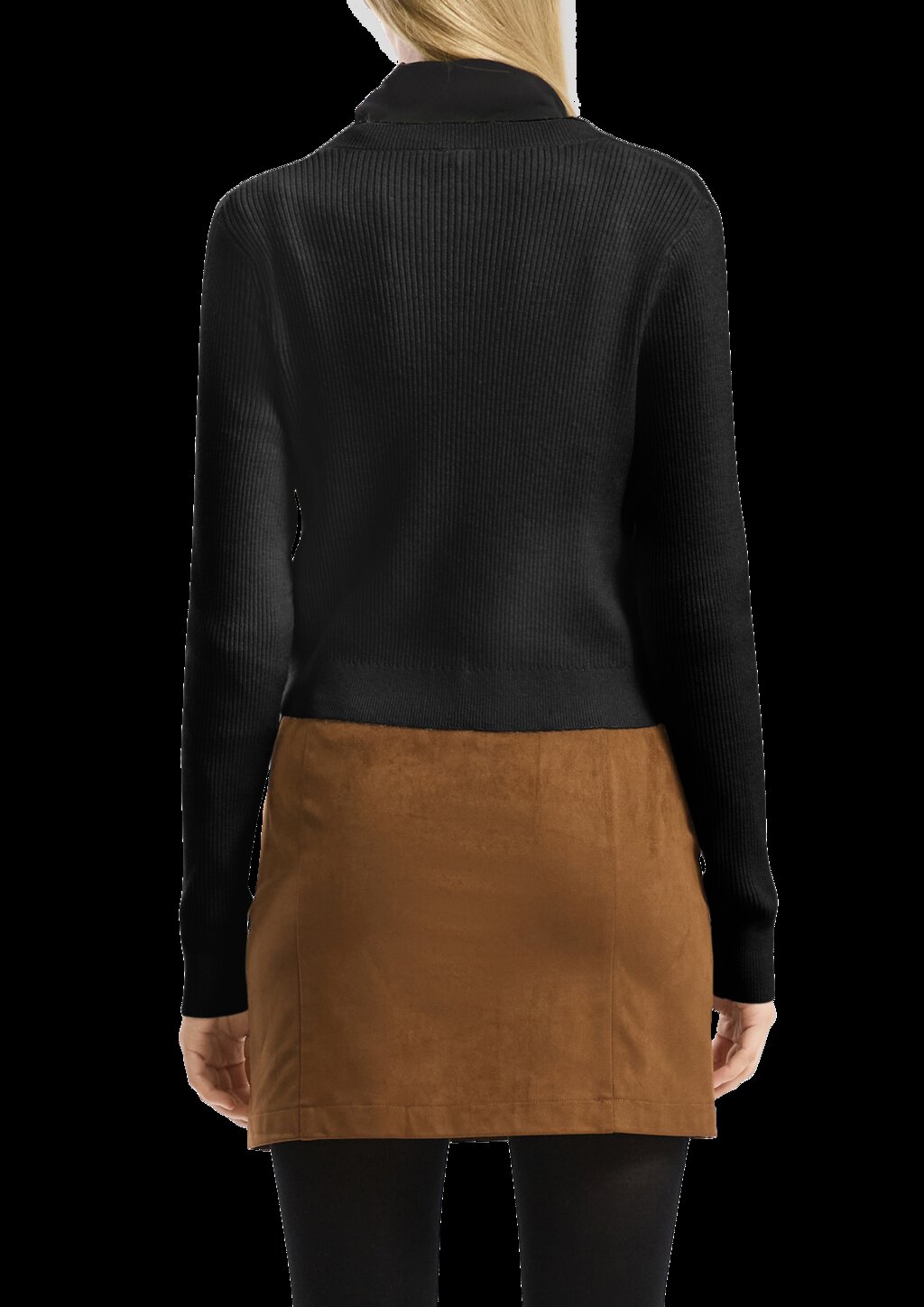 Verkürzte Strickjacke mit Rippstruktur