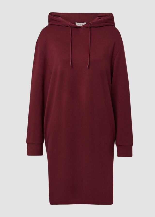 Scuba-Kleid mit Eingrifftaschen und Kapuze