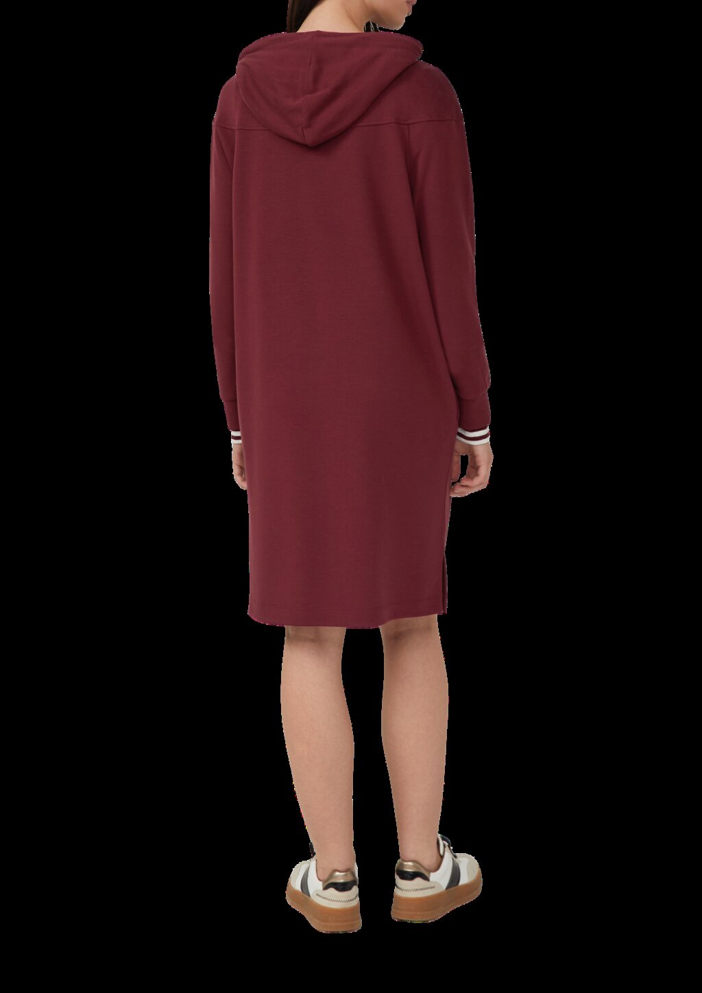 Scuba-Kleid mit Eingrifftaschen und Kapuze