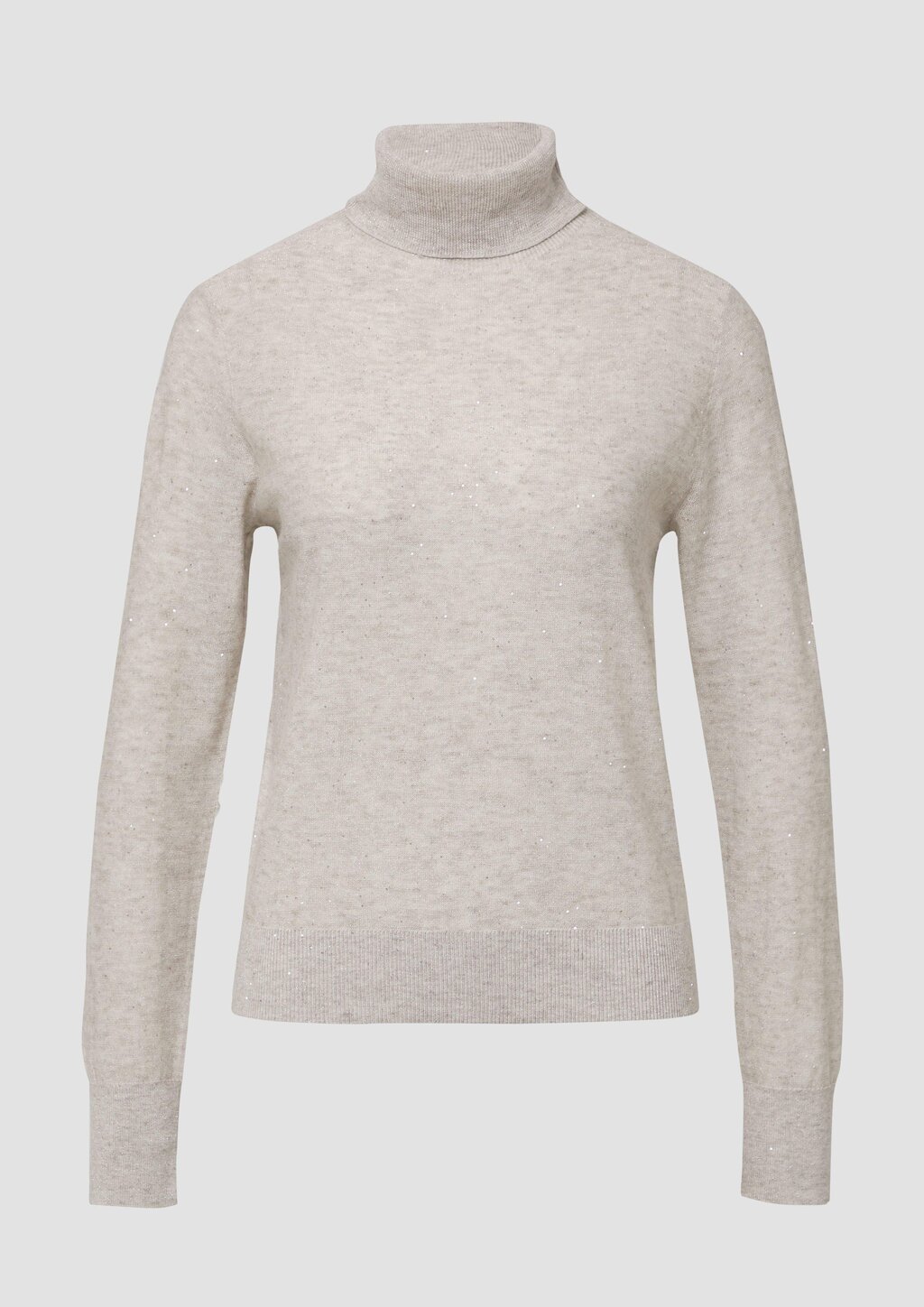 Rollkragenpullover mit feinen Pailletten