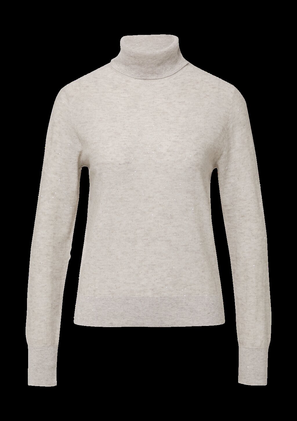 Rollkragenpullover mit feinen Pailletten