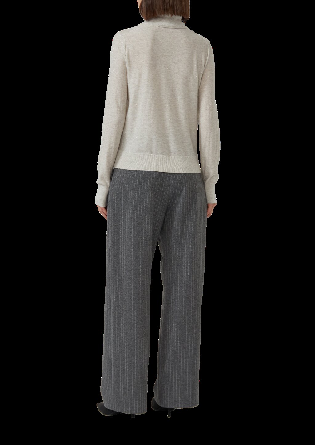 Rollkragenpullover mit feinen Pailletten