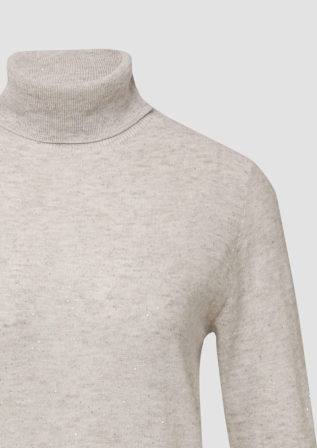 Rollkragenpullover mit feinen Pailletten