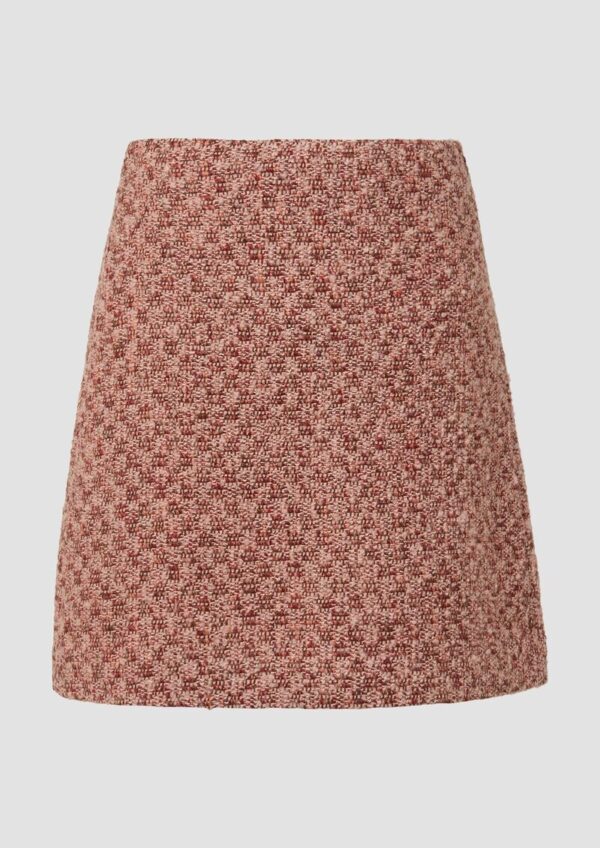 Kurzer Bouclé-Rock aus Wollmix mit Glitzergarn