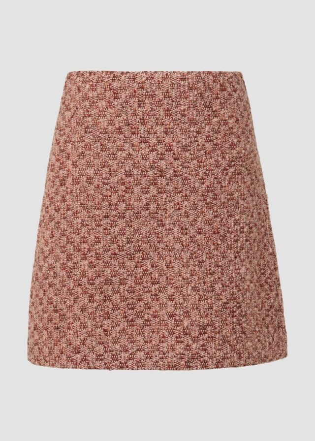 Kurzer Bouclé-Rock aus Wollmix mit Glitzergarn