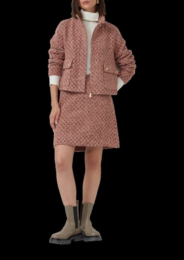 Kurzer Bouclé-Rock aus Wollmix mit Glitzergarn