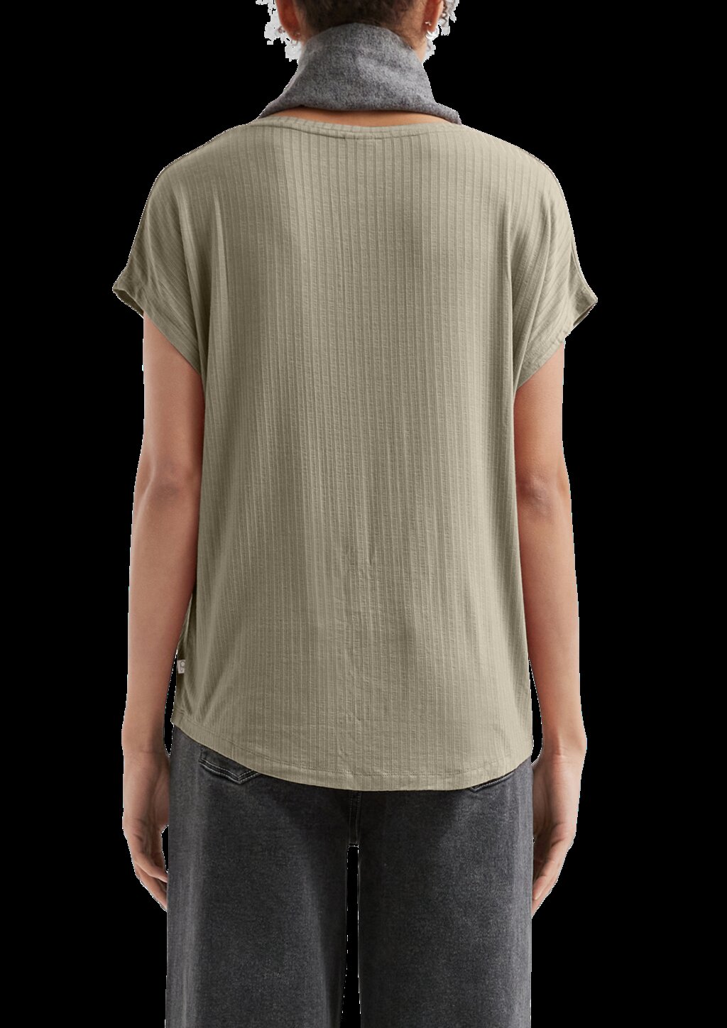 Fließendes Oversize-Shirt mit Rippstruktur