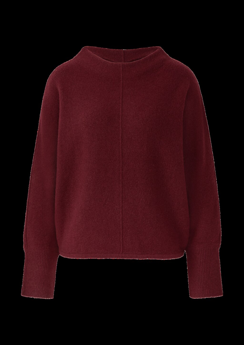 Strickpullover mit Stehkragen und Fledermausärmeln
