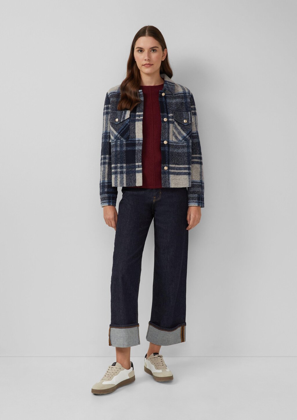 Strickpullover mit Stehkragen und Fledermausärmeln