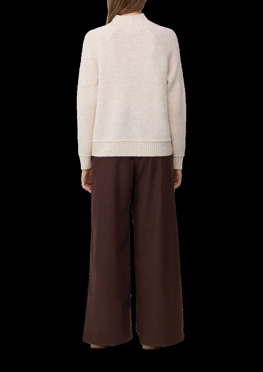 Weicher Wollmix-Strickpullover mit Stehkragen