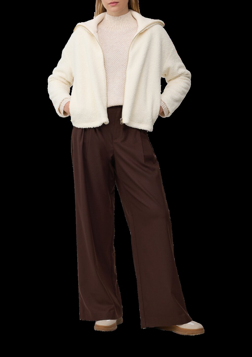 Weicher Wollmix-Strickpullover mit Stehkragen