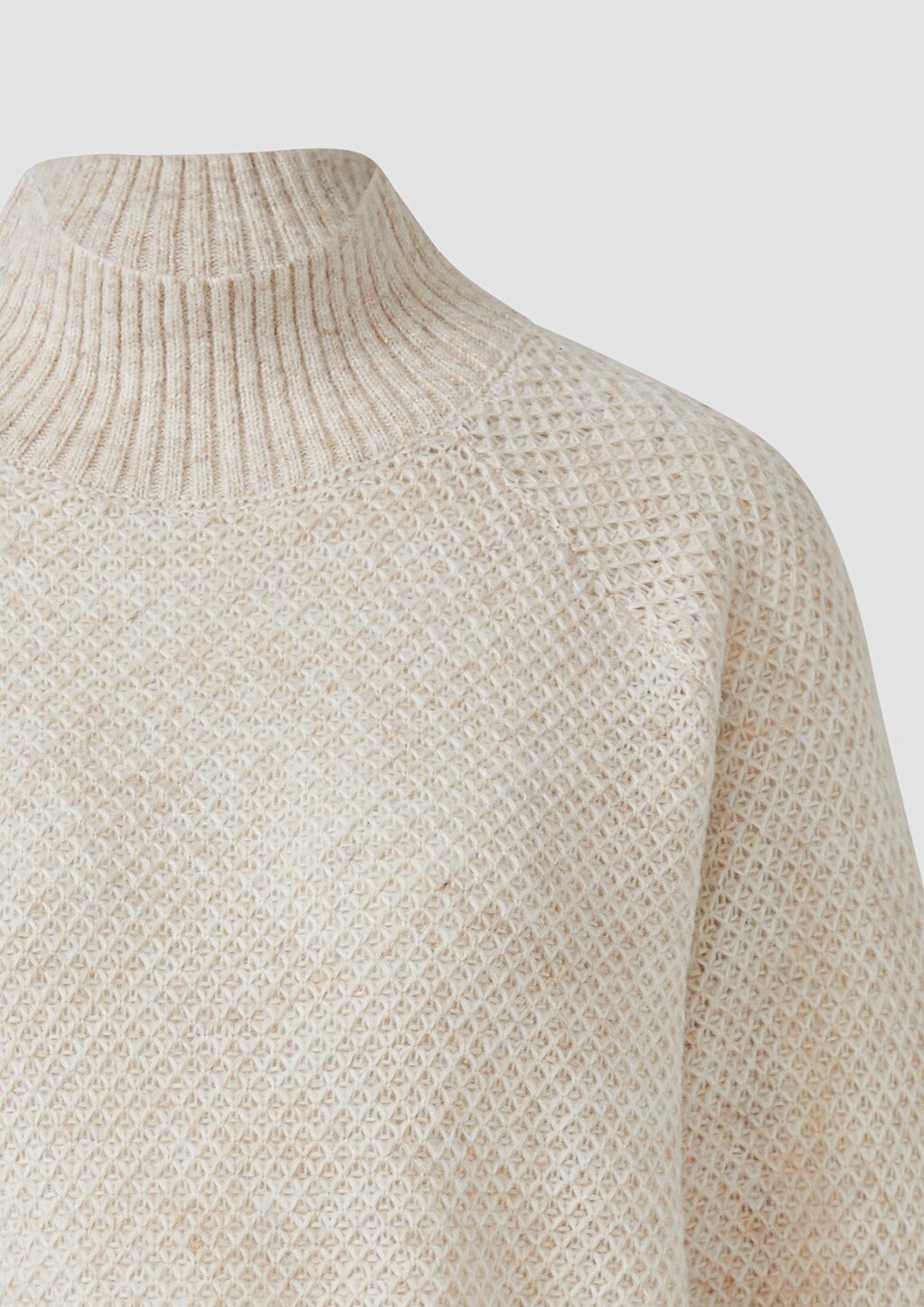 Weicher Wollmix-Strickpullover mit Stehkragen