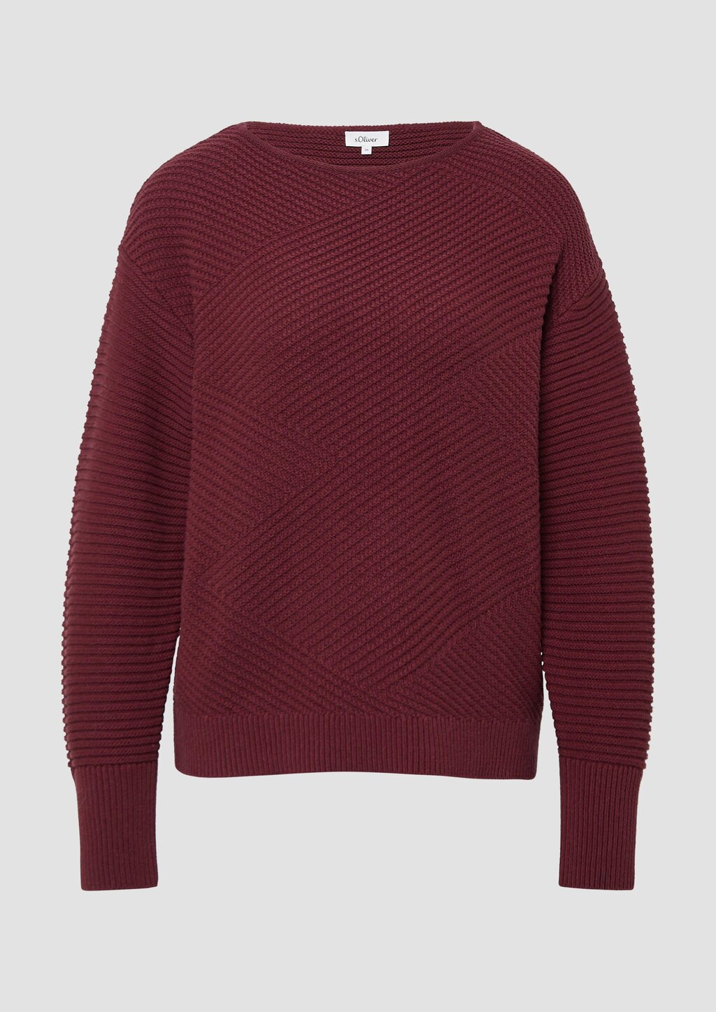 Strukturierter Strickpullover in Oversize mit Rippbündchen