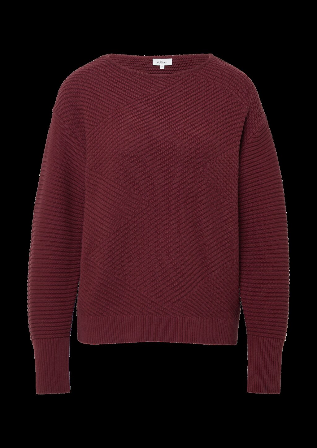 Strukturierter Strickpullover in Oversize mit Rippbündchen