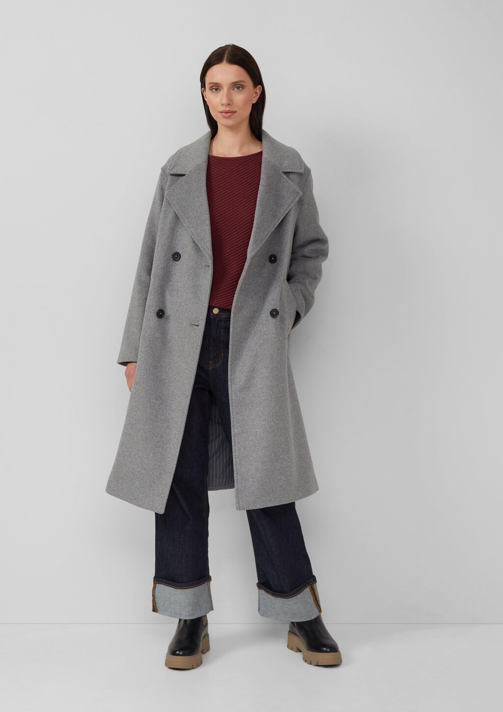 Strukturierter Strickpullover in Oversize mit Rippbündchen