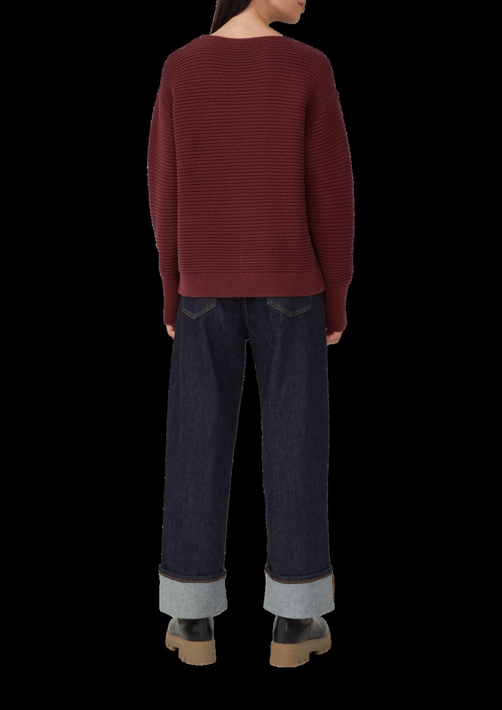 Strukturierter Strickpullover in Oversize mit Rippbündchen