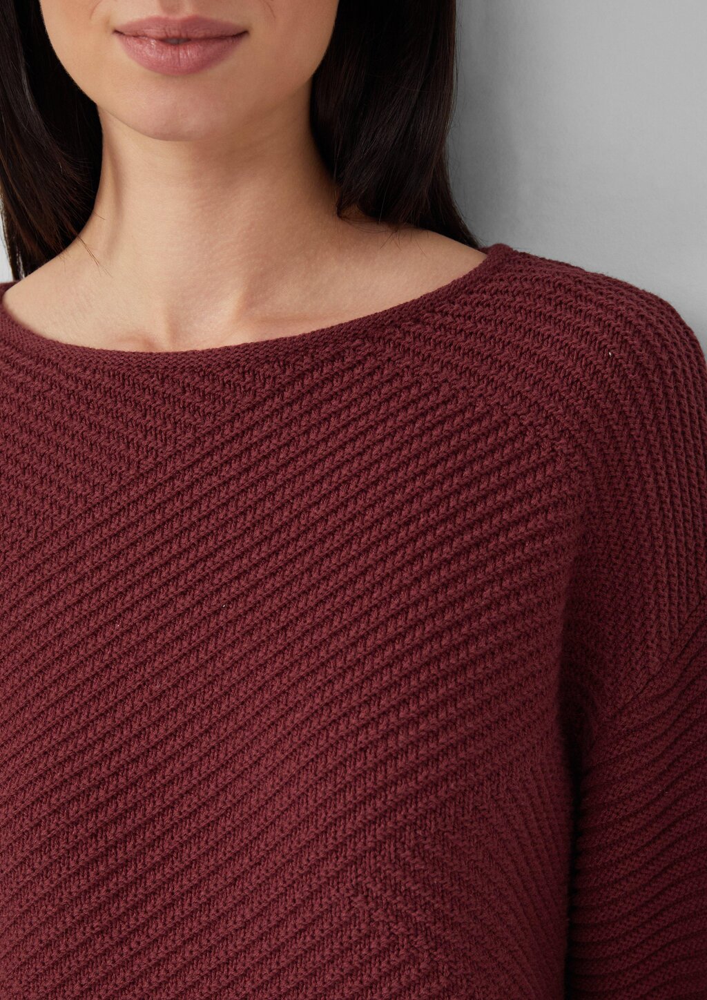 Strukturierter Strickpullover in Oversize mit Rippbündchen