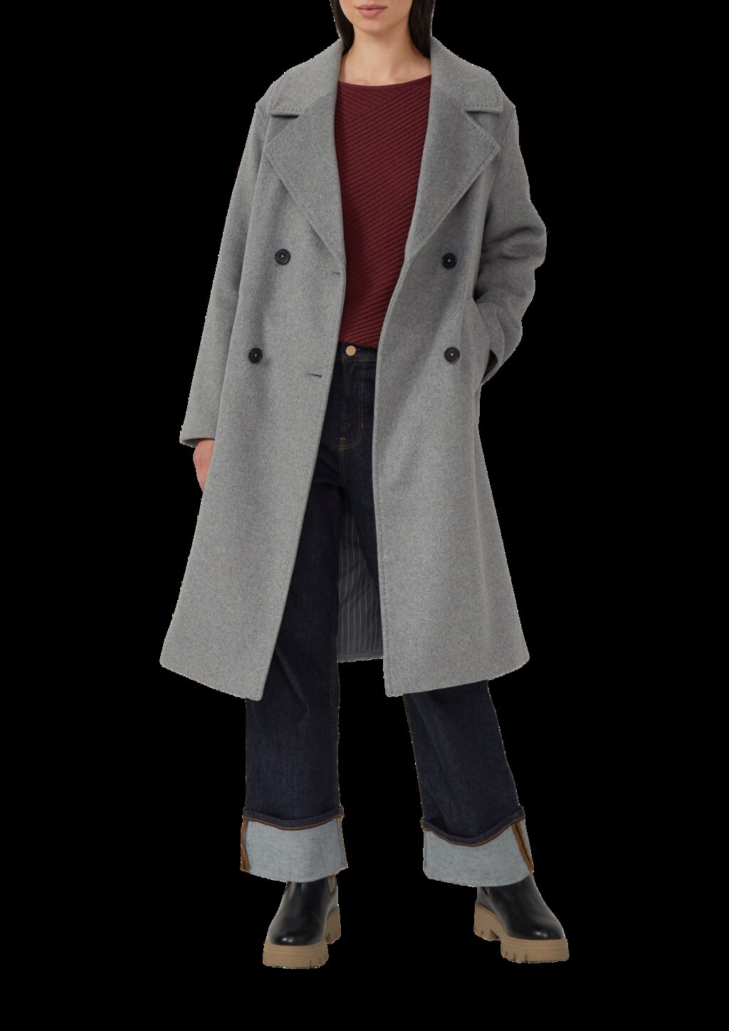 Strukturierter Strickpullover in Oversize mit Rippbündchen