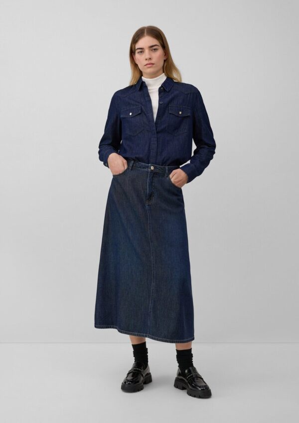 Jeans Midi-Rock im 5-Pocket-Stil