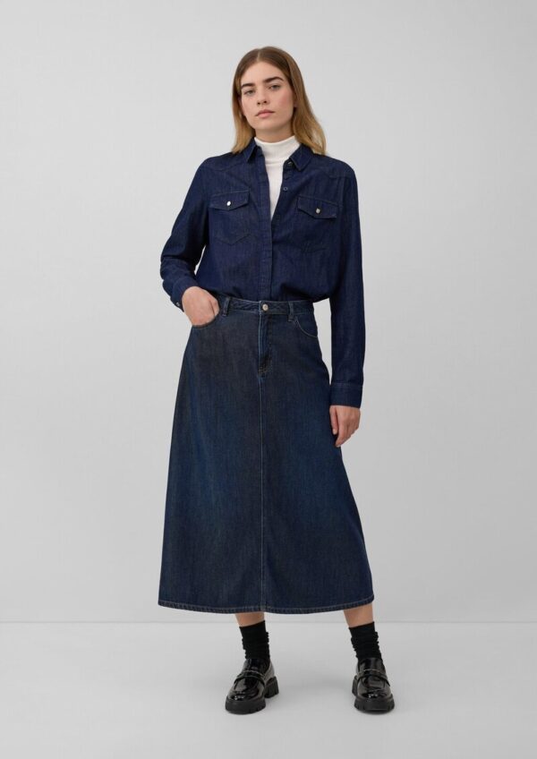 Jeans Midi-Rock im 5-Pocket-Stil