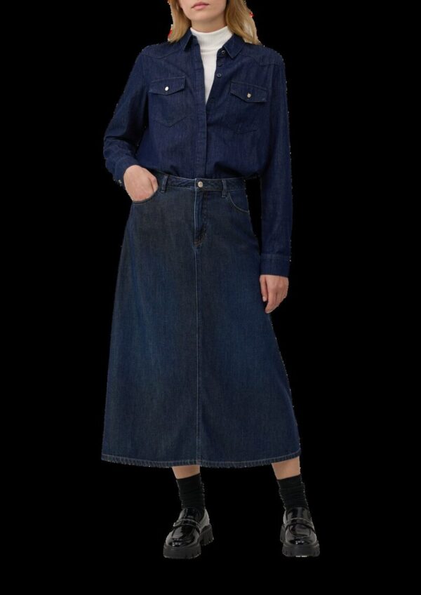 Jeans Midi-Rock im 5-Pocket-Stil