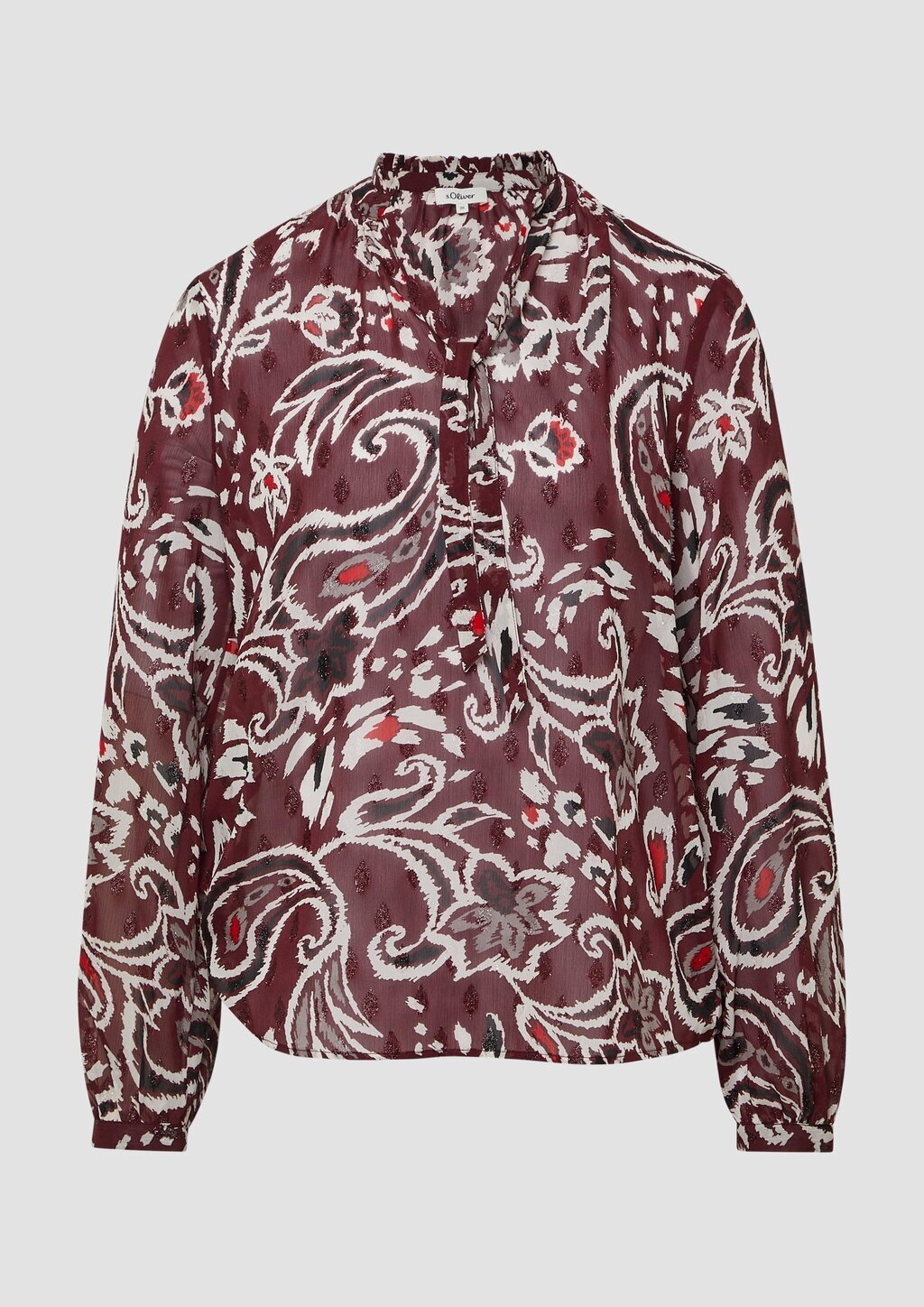 Semitransparente Chiffon-Bluse mit All-over-Print