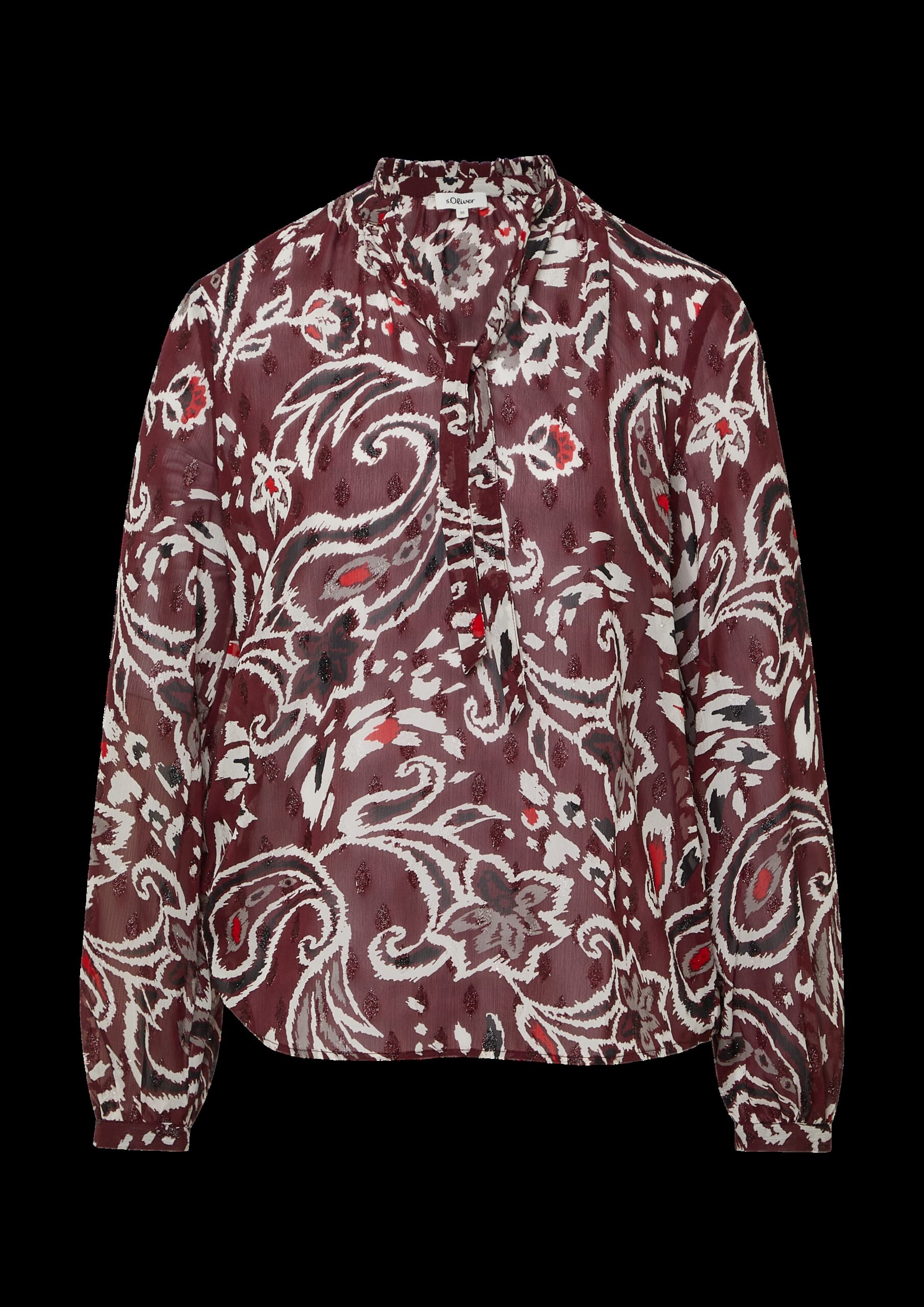 Semitransparente Chiffon-Bluse mit All-over-Print