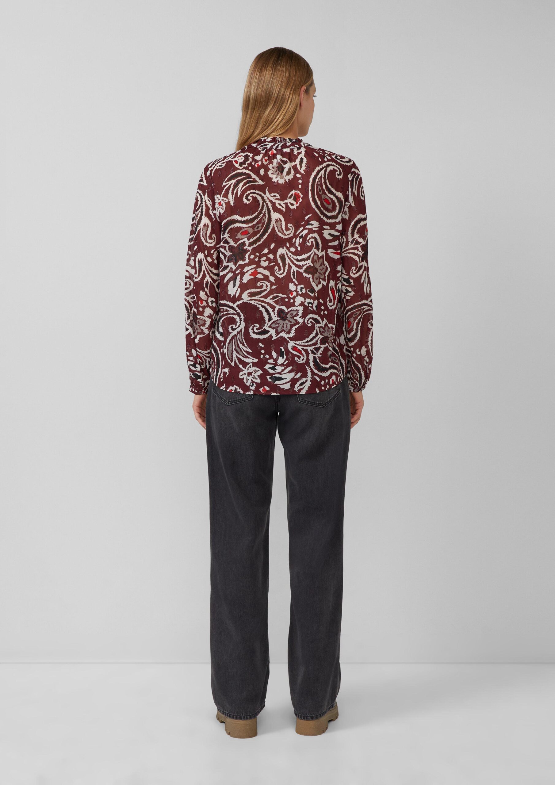 Semitransparente Chiffon-Bluse mit All-over-Print