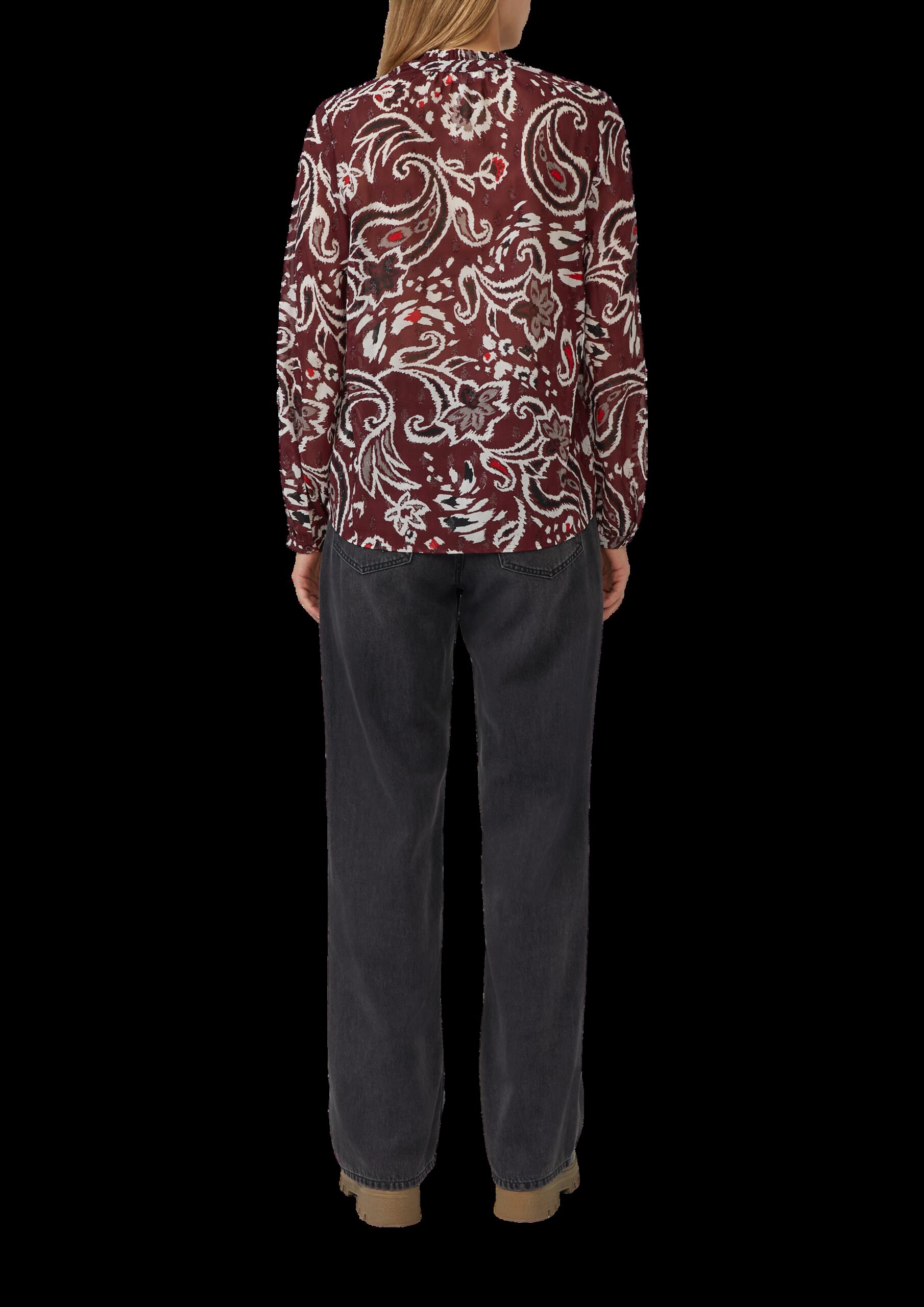 Semitransparente Chiffon-Bluse mit All-over-Print