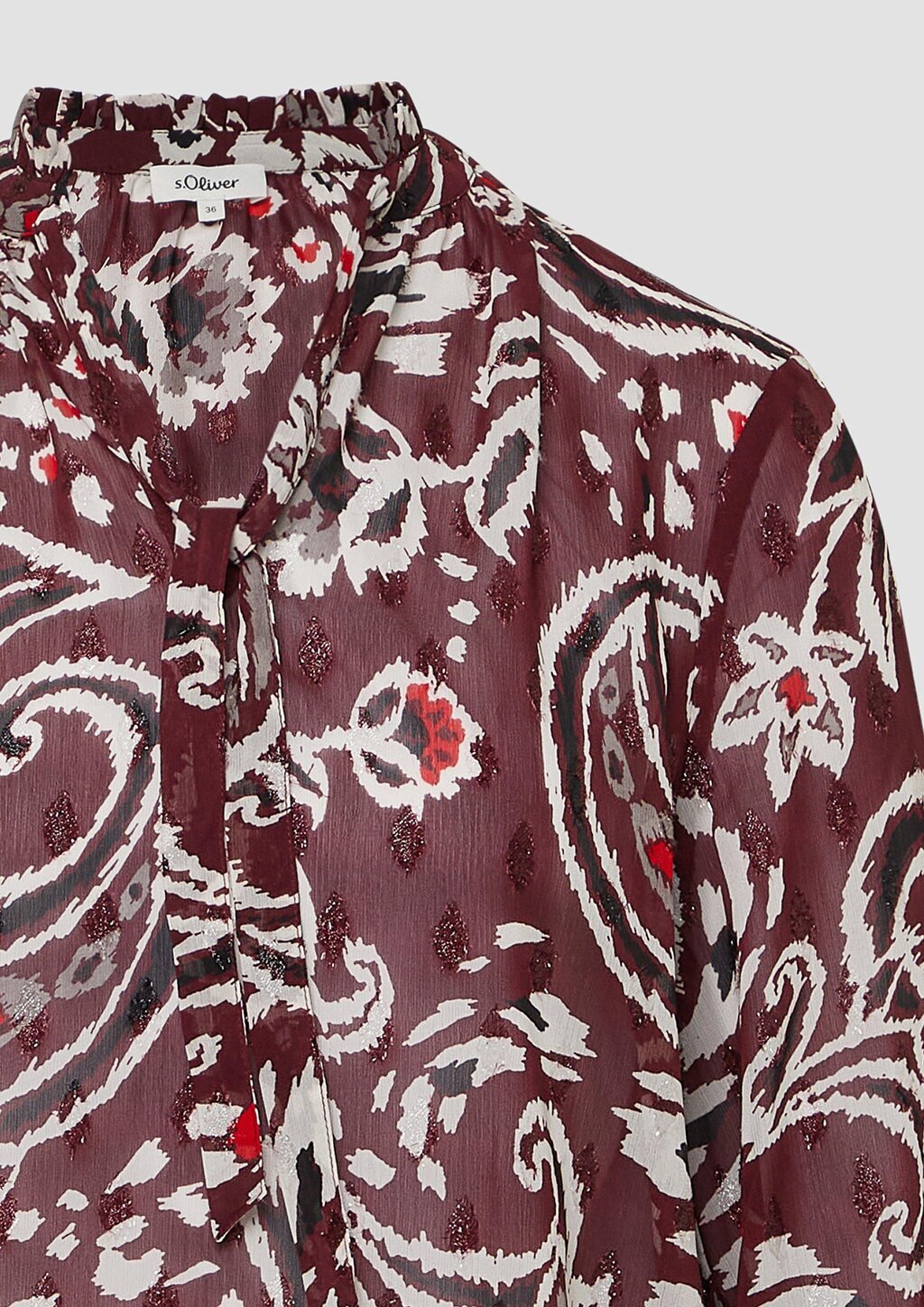 Semitransparente Chiffon-Bluse mit All-over-Print