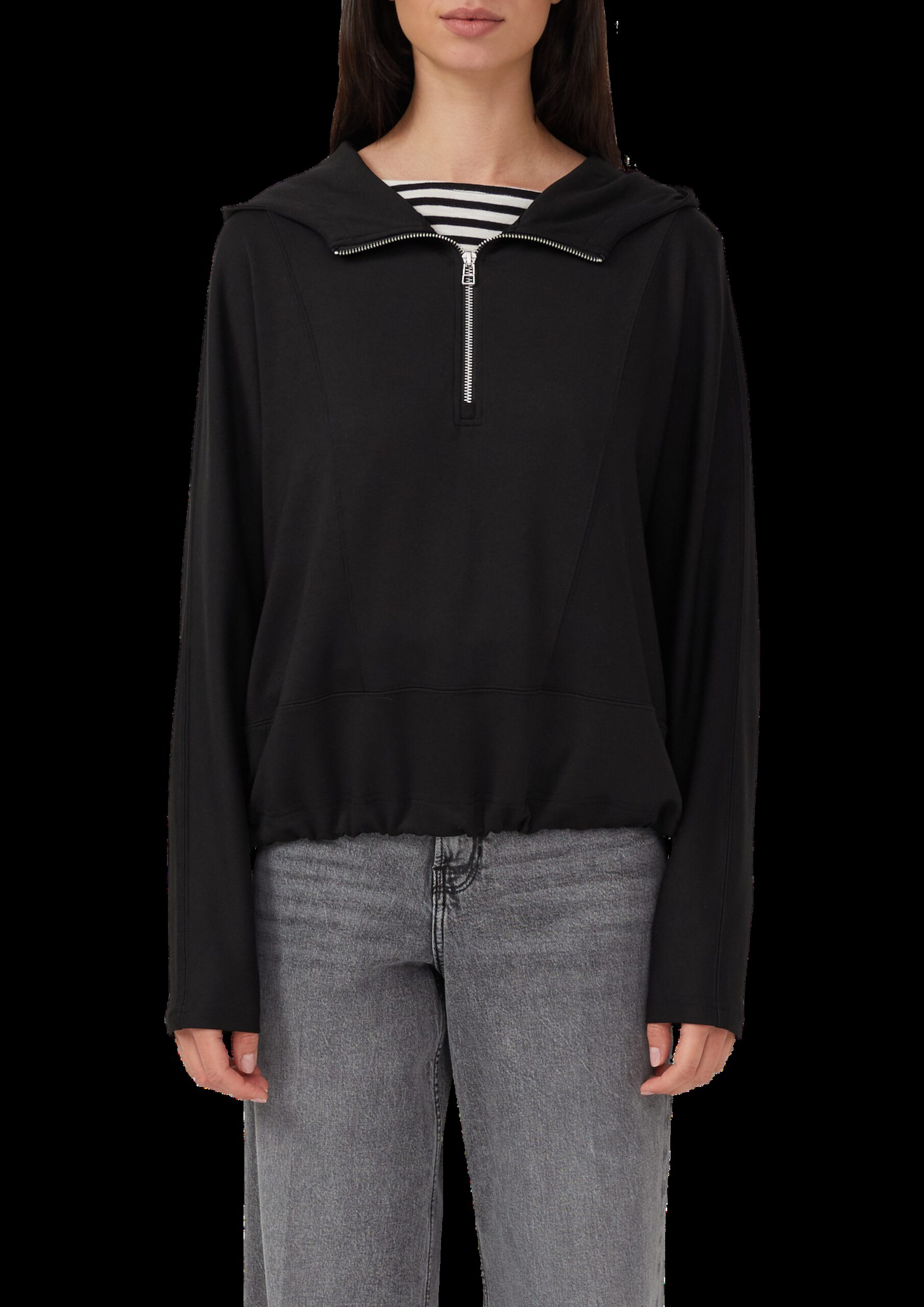 Scuba-Hoodie mit Fledermausärmeln und regulierbarem Saum